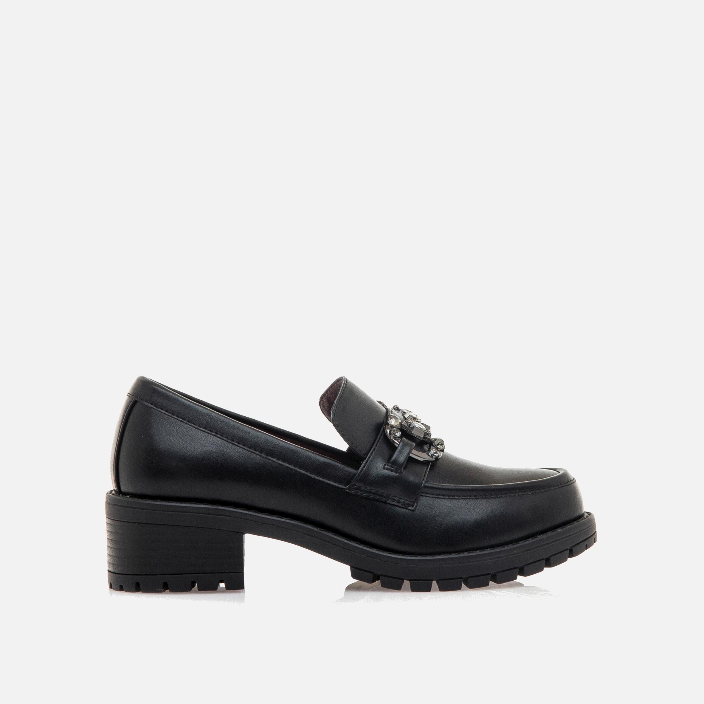 Chaussure plate noir femme clearance